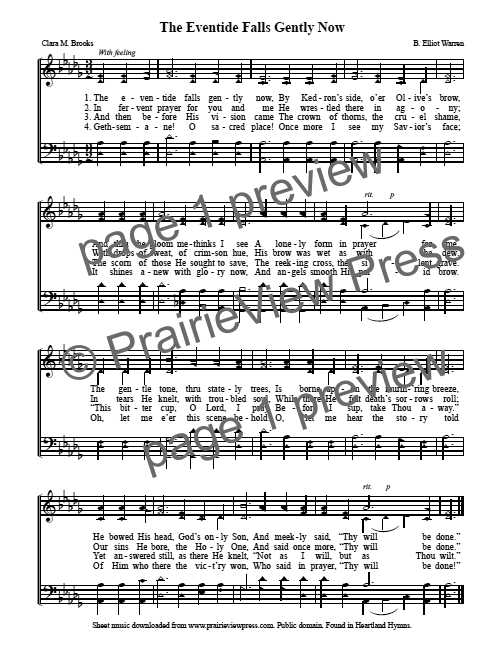 Song: The Eventide Falls Gently Now