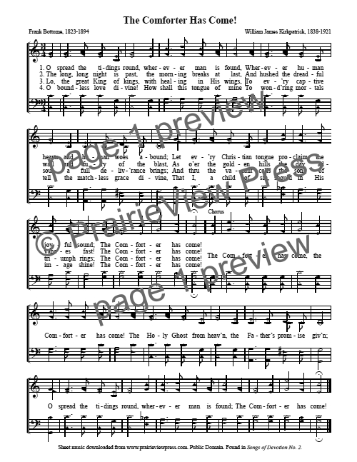 Song: The Comforter Has Come