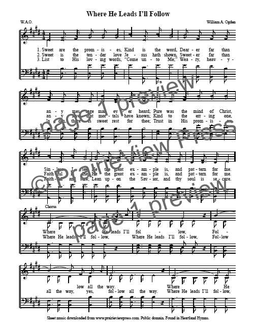 Song: Where He Leads I'll Follow