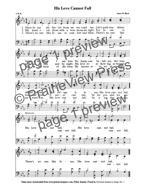 Song: His Love Cannot Fail