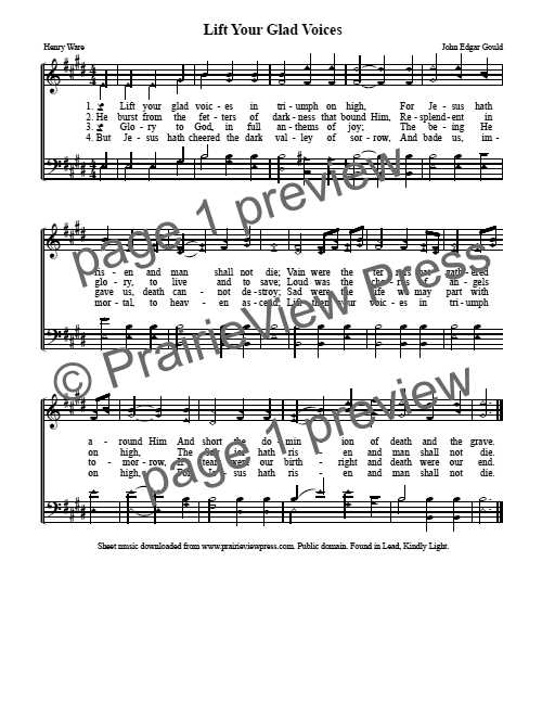 Song: Lift Your Glad Voices
