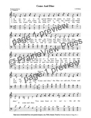 Song: Come And Dine