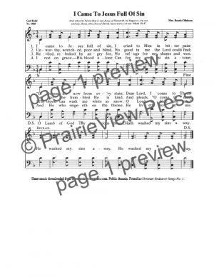 Song: I Came To Jesus Full Of Sin