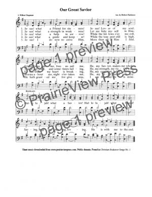 Song: Our Great Savior