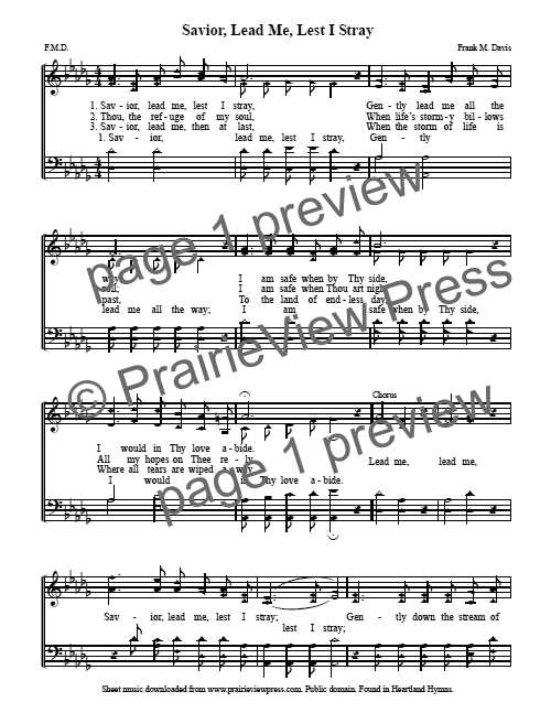 Song: Savior Lead Me Lest I Stray