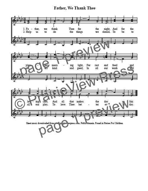 Song: Father We Thank Thee