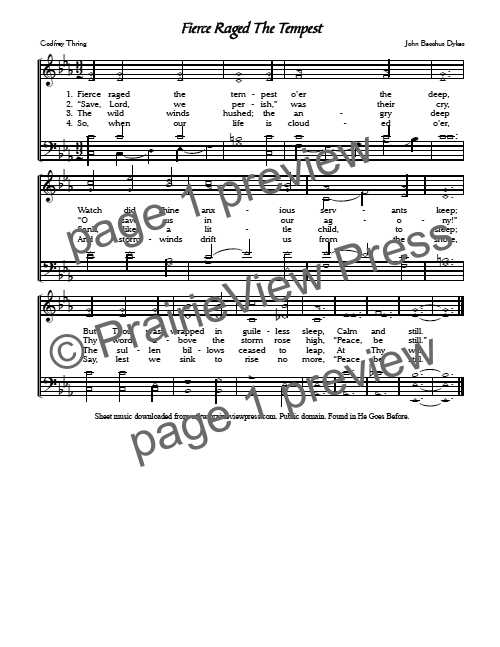 Song: Fierce Raged The Tempest