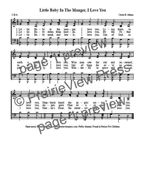 Song: Little Baby In The Manger I Love You