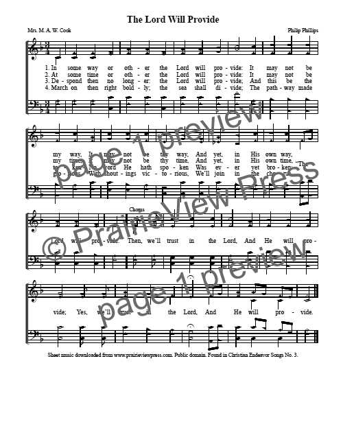 Song: The Lord Will Provide