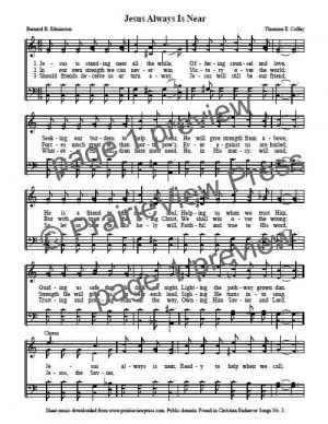 Song: Jesus Always Is Near