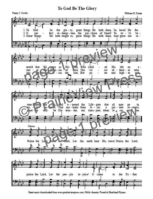 Song: To God Be The Glory