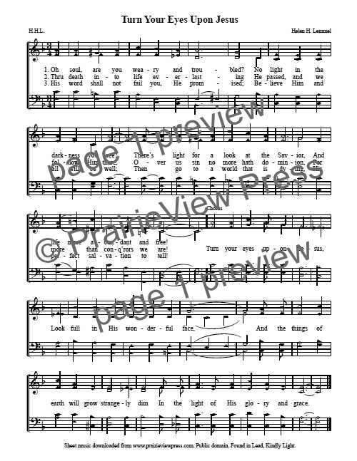 Song: Turn Your Eyes Upon Jesus