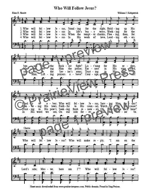 Song: Who Will Follow Jesus