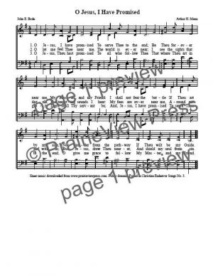 Song: Oh Jesus I Have Promised