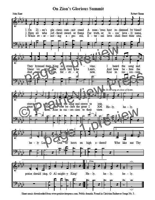 Song: On Zion's Glorious Summit