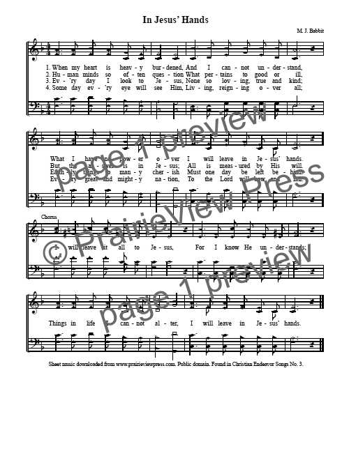 Song: In Jesus' Hands