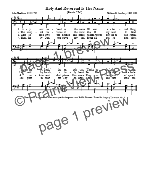 Song: Holy and Reverend Is The Name
