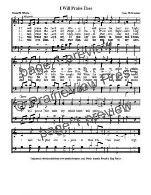 Song: I Will Praise Thee