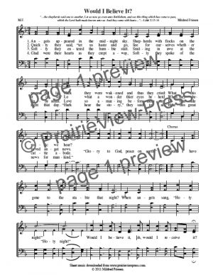 Song: Would I Believe It?