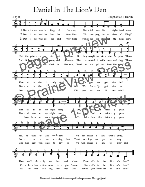 Song: Daniel In The Lion's Den