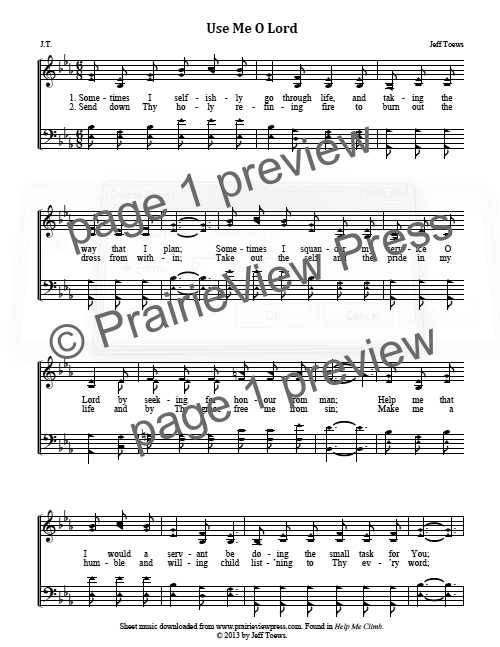 Song: Use Me O Lord
